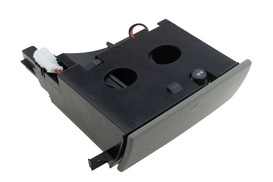 Bekerhouder met asbak / 12V aansluiting - NTY - Grijs - (Vw Transporter T5) - Alleen geschikt voor rechts gestuurde voertuigen