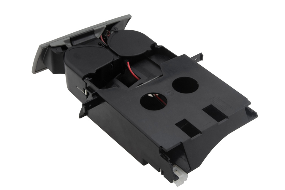 Bekerhouder met asbak / 12V aansluiting - NTY - Grijs - (Vw Transporter T5) - Alleen geschikt voor rechts gestuurde voertuigen