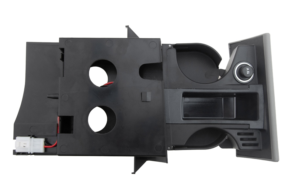 Bekerhouder met asbak / 12V aansluiting - NTY - Grijs - (Vw Transporter T5) - Alleen geschikt voor rechts gestuurde voertuigen